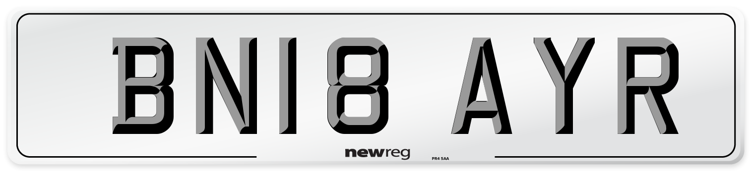 BN18 AYR Number Plate from New Reg